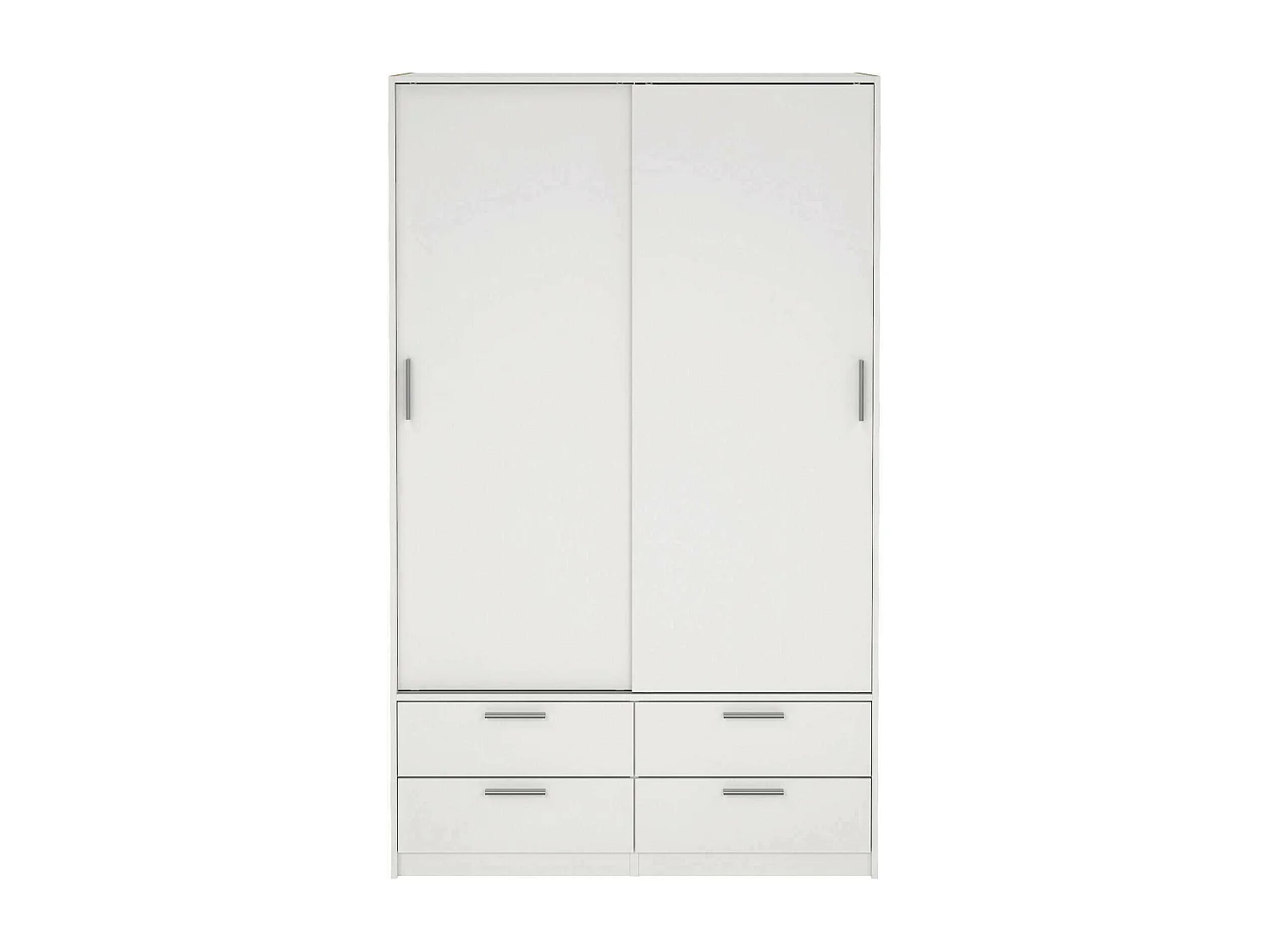 Kleiderschrank 2 Türen Dravagli, Schlafzimmermöbel, Schrank, Garderobe, 121x60 h200 cm, WeiÃŸ