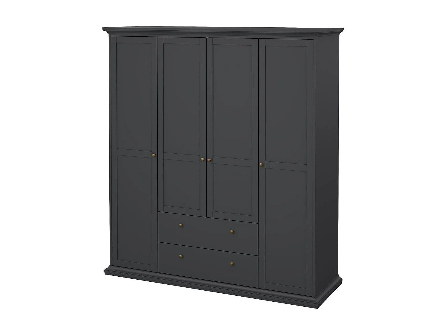 GroÃŸer Kleiderschrank Dsersant, Schlafzimmermöbel, Schrank, Garderobe, 181x61 h201 cm, Grau