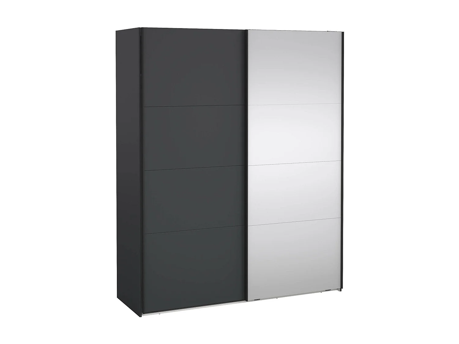 Armário Dprovede de 2 portas, mobiliário de quarto, roupeiro, roupeiro, 179x65 h220 cm, cinzento e transparente