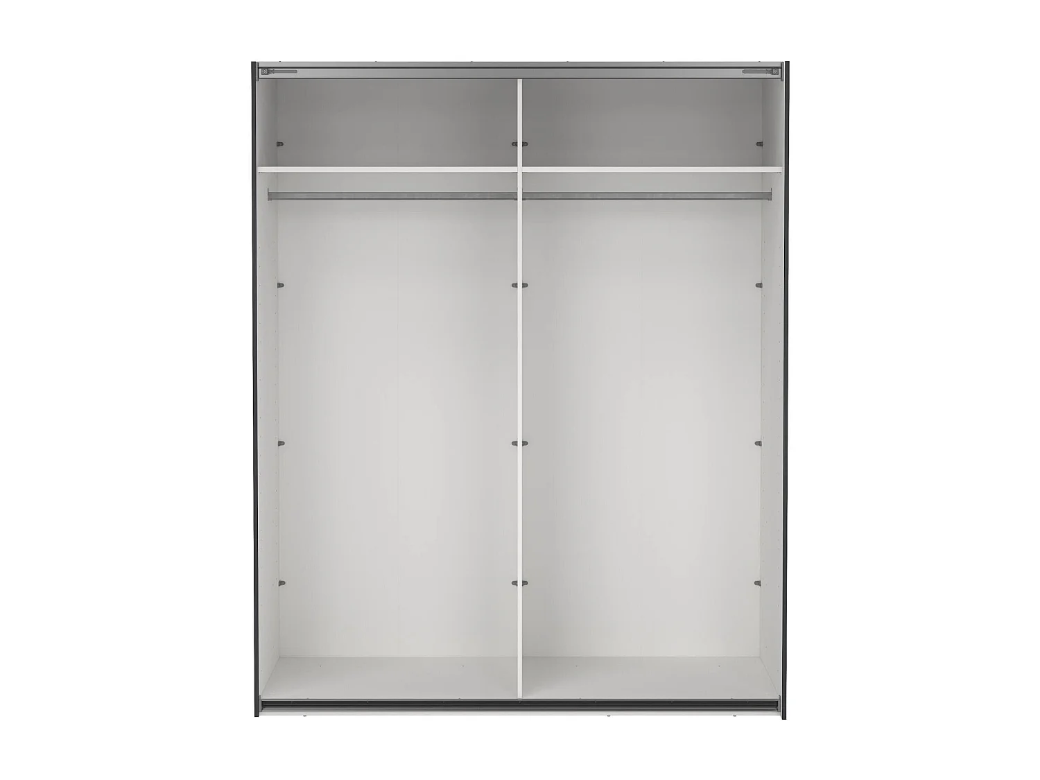 Garde-robe 2 portes Dprovede, Meubles de chambre, Penderie de plain-pied, Placard à vêtements, 179x65 h220 cm, Gris et Transparent