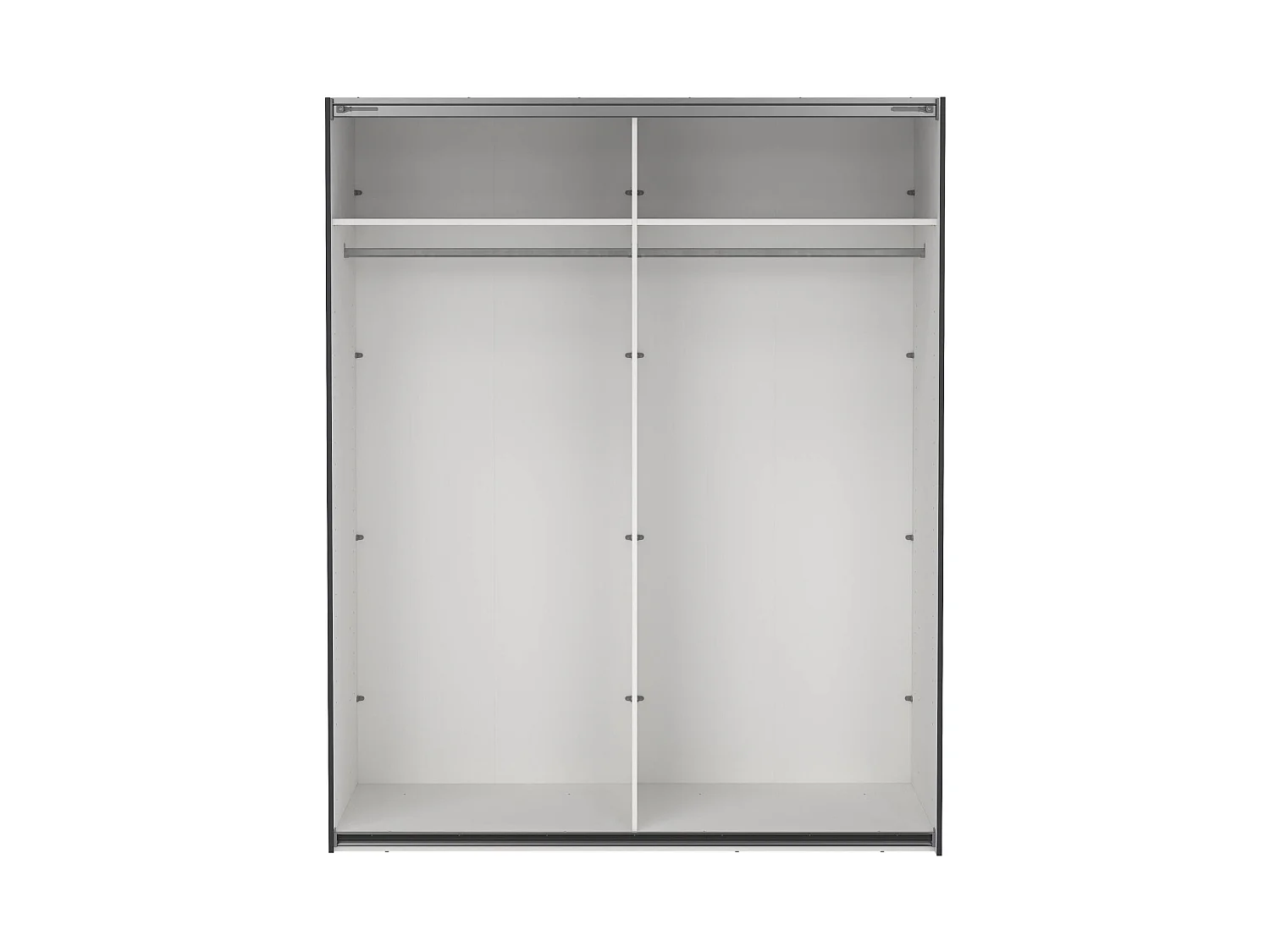 Dprovede 2-deurskast, Slaapkamermeubel, Inloopkast, Kledingkast, 179x65 h220 cm, Grijs en Transparant