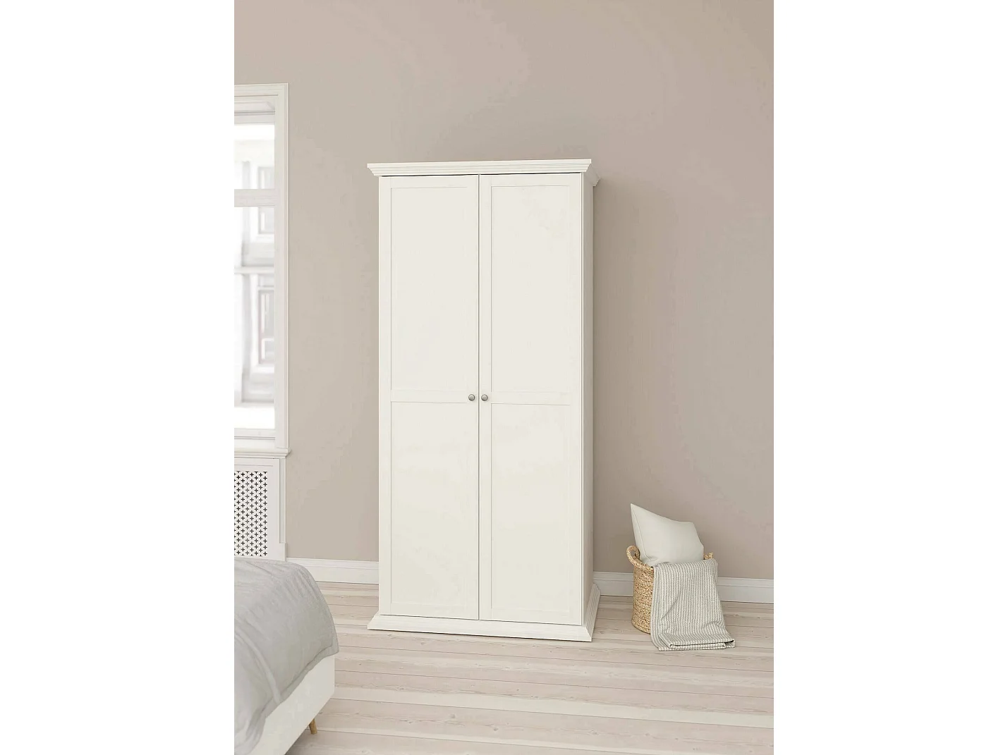 Armário Dscapol 2 portas, Móveis de quarto, Armário, Armário, 96x63 h200 cm, Branco