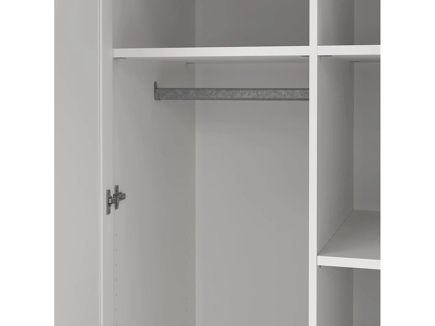Dscapol 2-deurskast, Slaapkamermeubel, Inloopkast, Kledingkast, 96x63 h200 cm, Wit