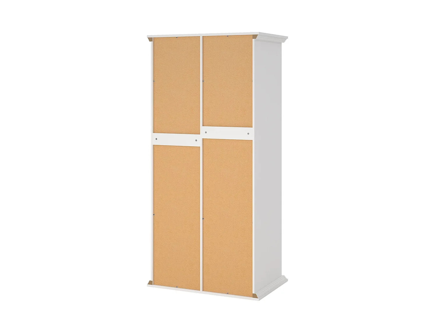 Garde-robe 2 portes Dscapol, Meubles de chambre, Penderie de plain-pied, Placard à vêtements, 96x63 h200 cm, Blanc