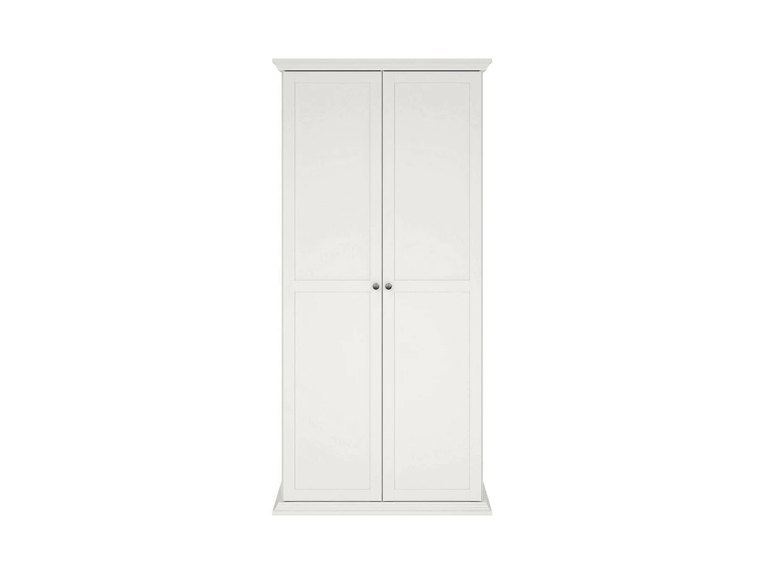 Garde-robe 2 portes Dscapol, Meubles de chambre, Penderie de plain-pied, Placard à vêtements, 96x63 h200 cm, Blanc