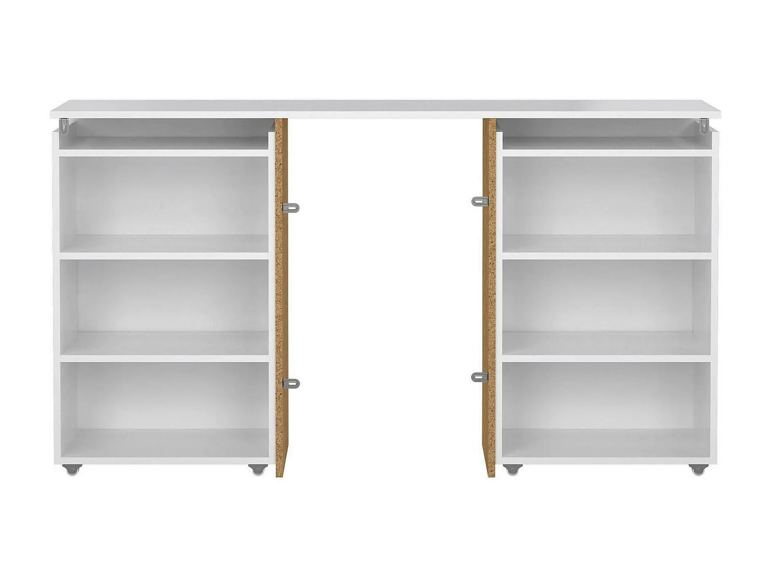 Drosi nachtkastje, Lage ladekast, Nachtkastje, Bedplank, 145x26 h80 cm, Wit