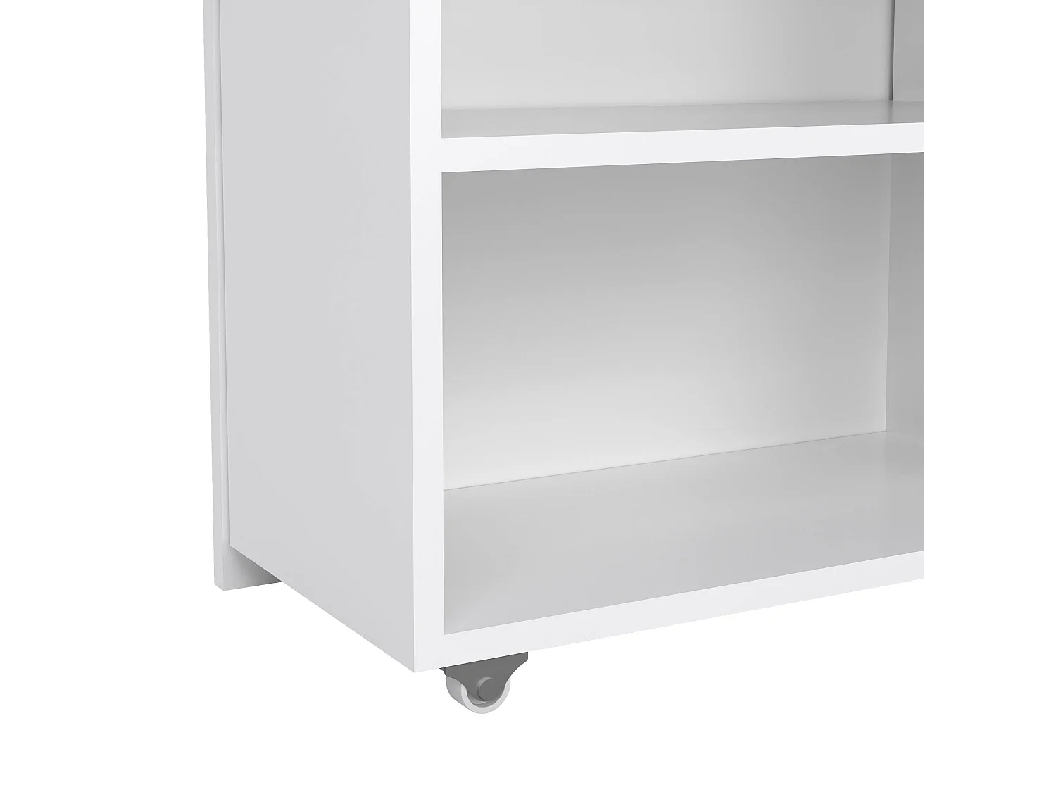 Chevet Drosi, Commode basse, Table de nuit, Étagère de chevet, 145x26 h80 cm, Blanc