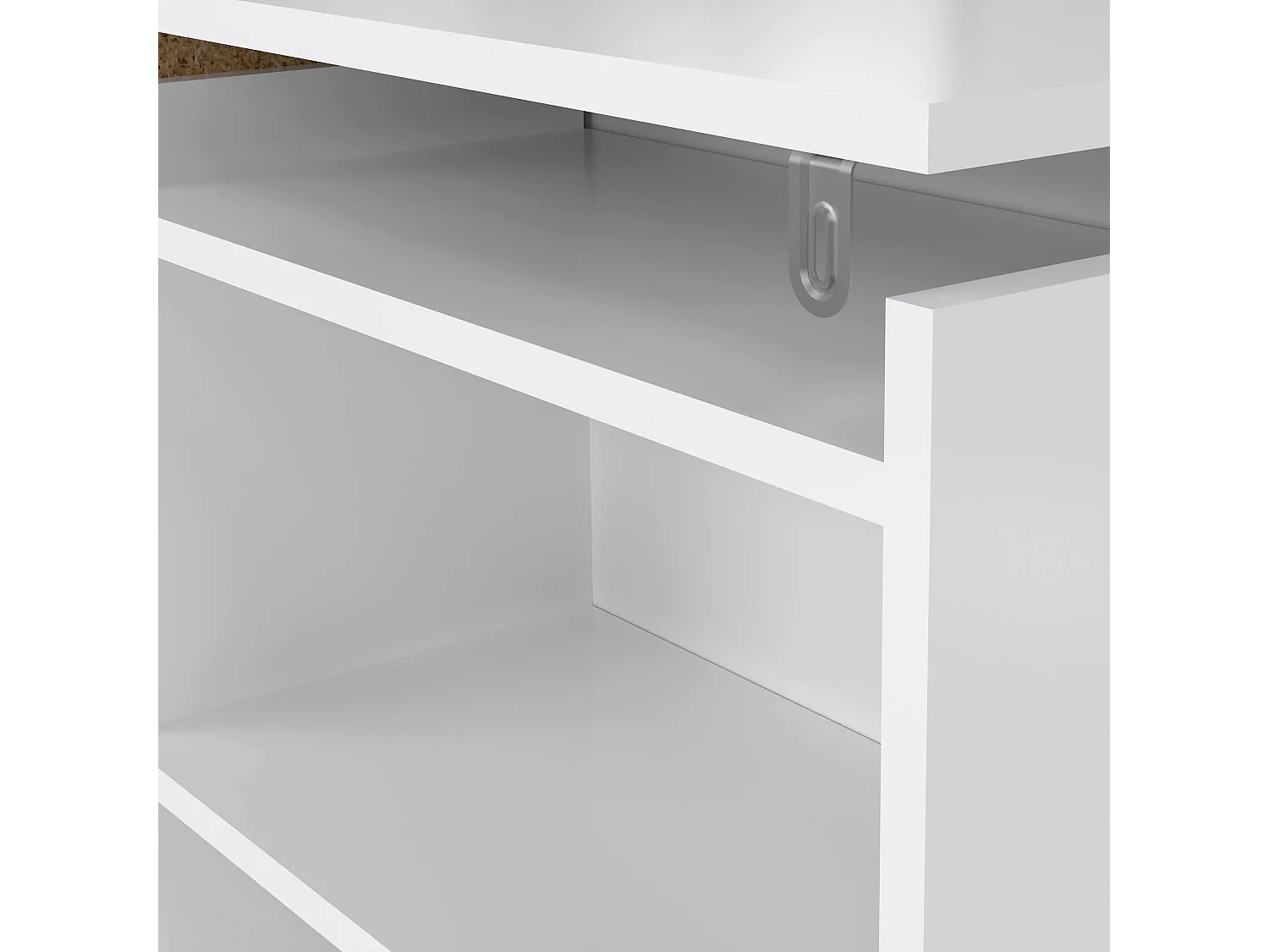 Chevet Drosi, Commode basse, Table de nuit, Étagère de chevet, 145x26 h80 cm, Blanc
