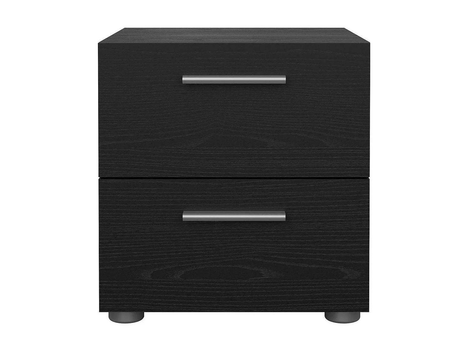 Chevet Drossett, Commode basse, Table de nuit, Étagère de chevet, 40x40 h42 cm, Noir