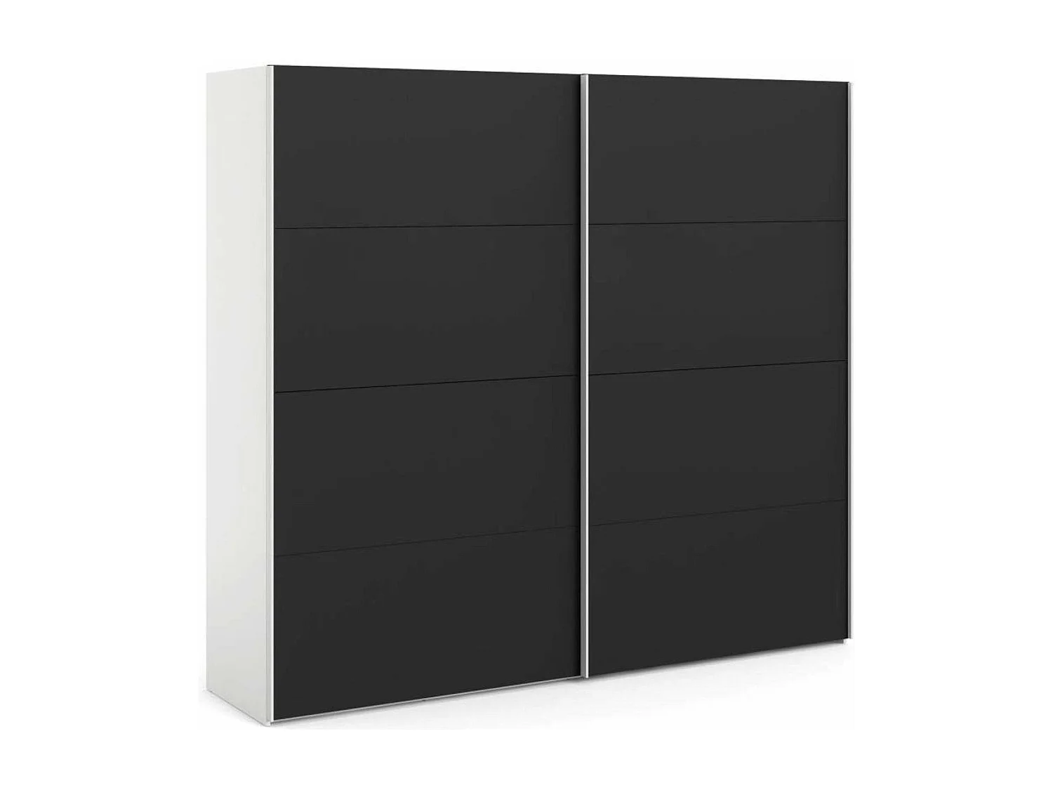 Garde-robe 2 portes Dspinos, Meubles de chambre, Penderie de plain-pied, Placard à vêtements, 243x61 h220 cm, Blanc et Noir