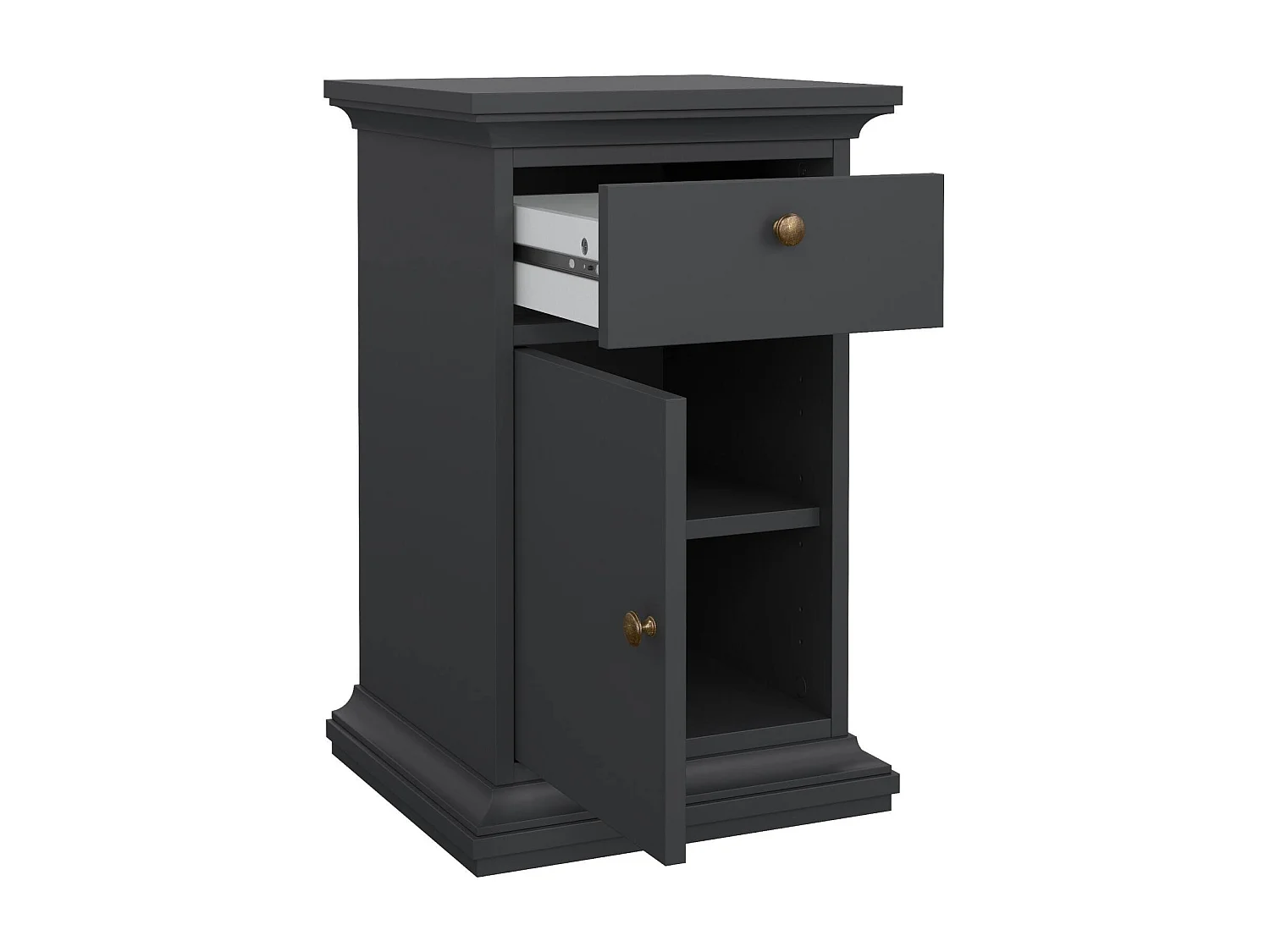 Comodino Mauricette, un Ripiano, 40x43.6x69.6h cm Grigio