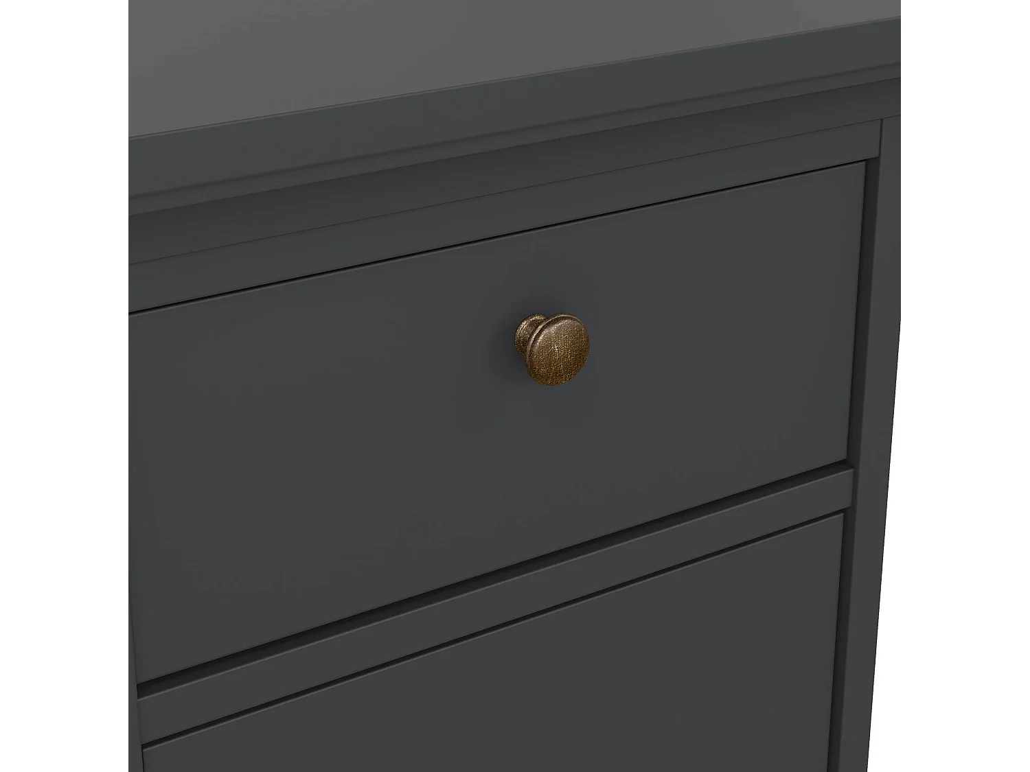 Chevet Drrahman, Commode basse, Table de nuit, Étagère de chevet, 44x40 h70 cm, Gris