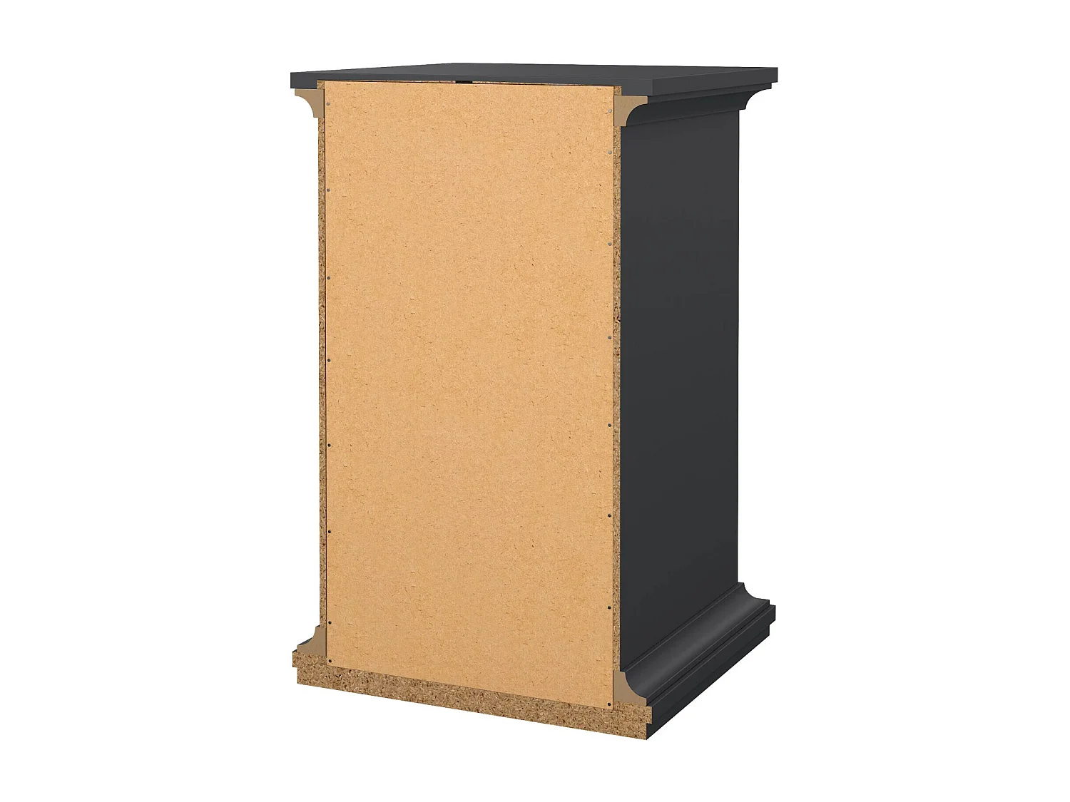 Chevet Drrahman, Commode basse, Table de nuit, Étagère de chevet, 44x40 h70 cm, Gris