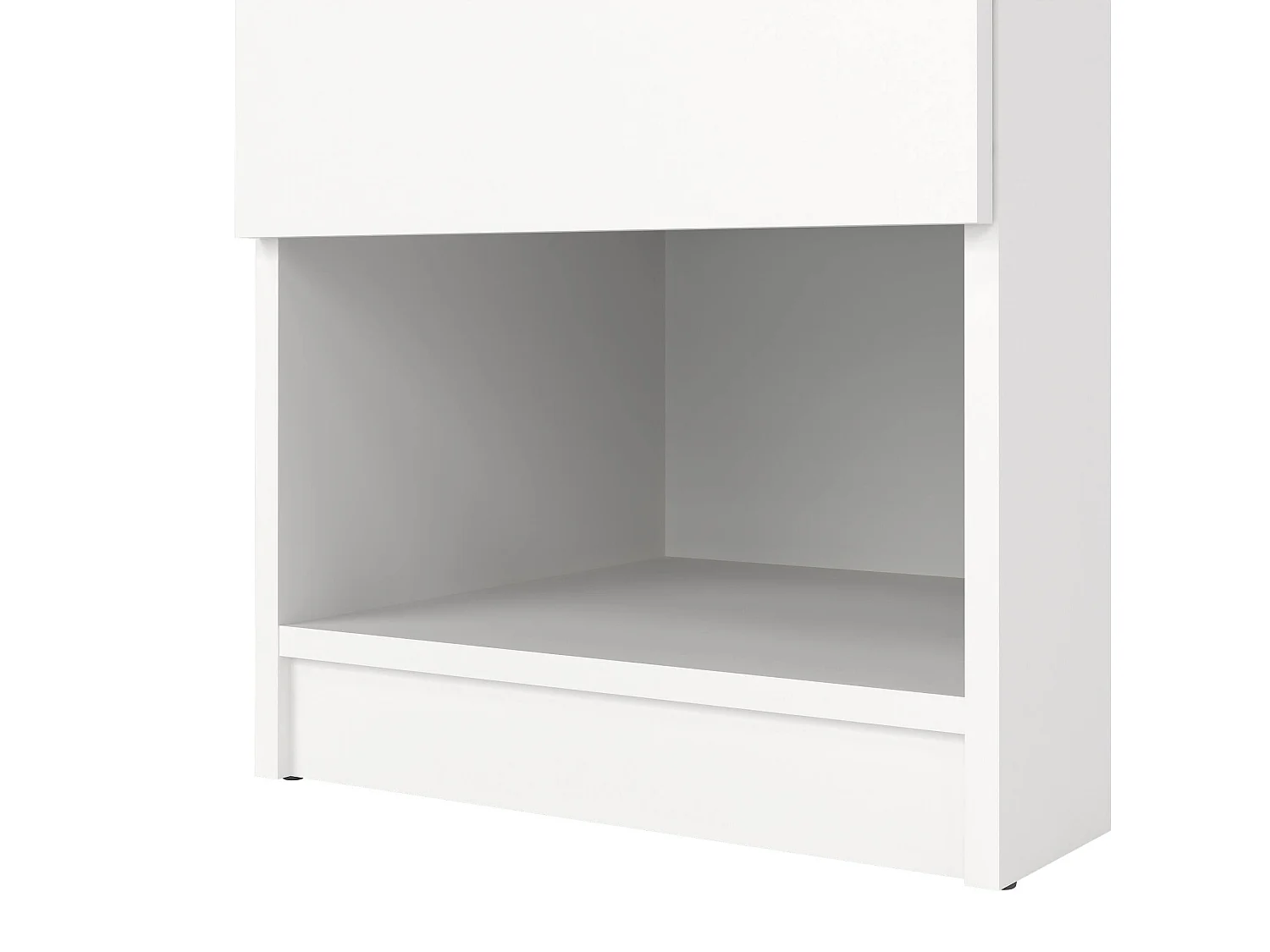 Chevet Dross, Commode basse, Table de nuit, Étagère de chevet, 40x40 h50 cm, Blanc