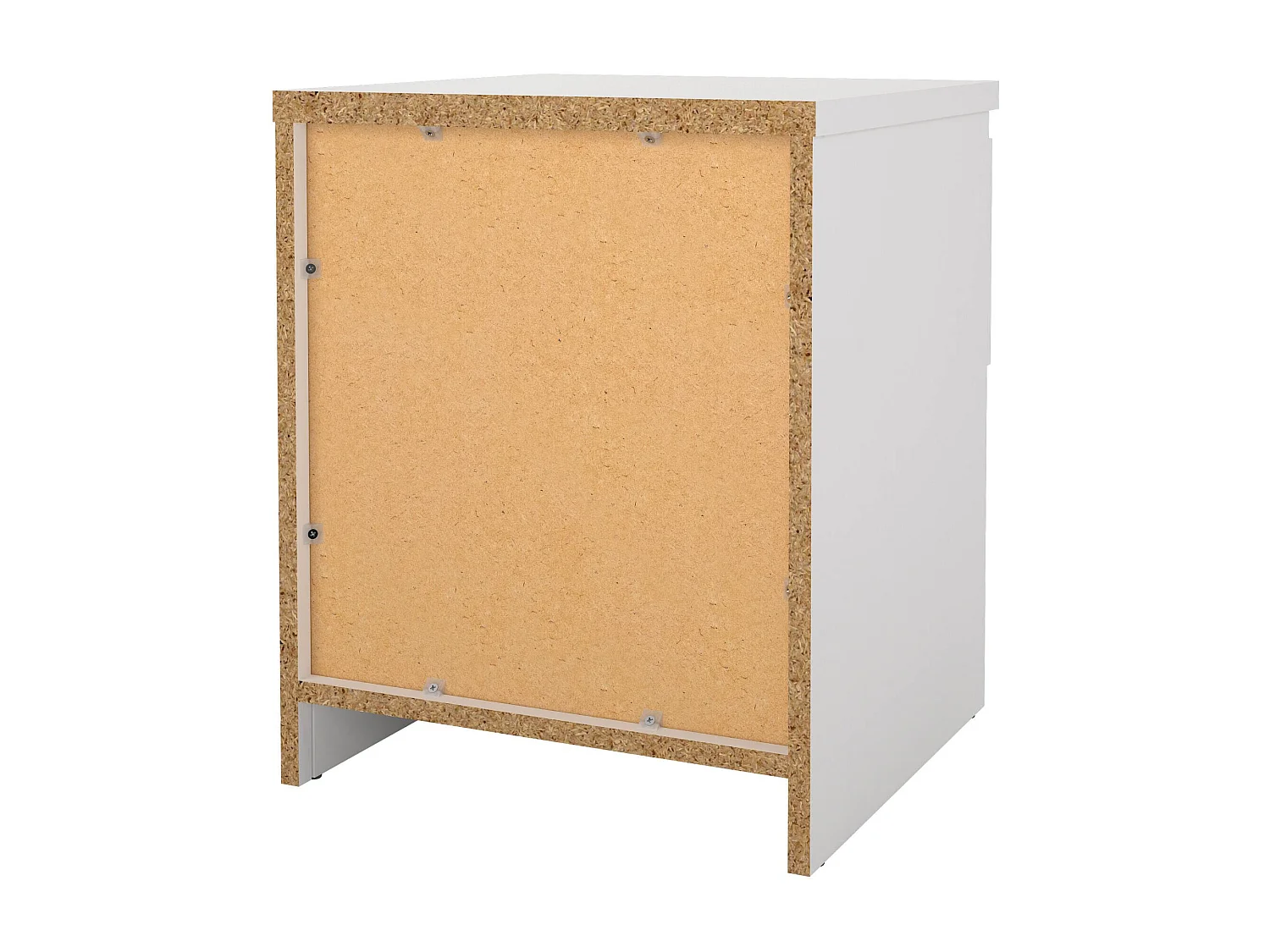 Chevet Dross, Commode basse, Table de nuit, Étagère de chevet, 40x40 h50 cm, Blanc