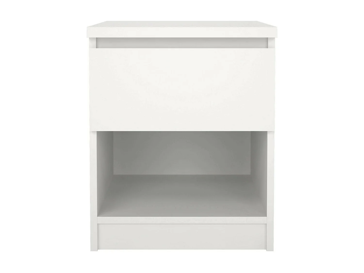 Chevet Dross, Commode basse, Table de nuit, Étagère de chevet, 40x40 h50 cm, Blanc