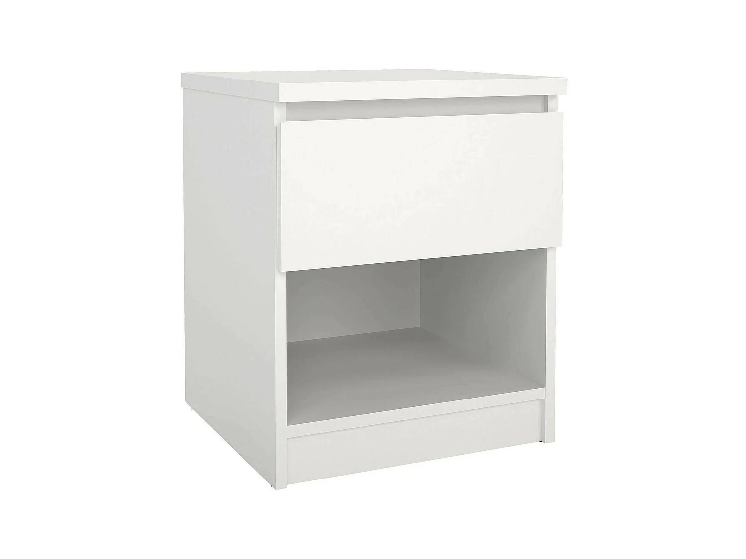 Chevet Dross, Commode basse, Table de nuit, Étagère de chevet, 40x40 h50 cm, Blanc