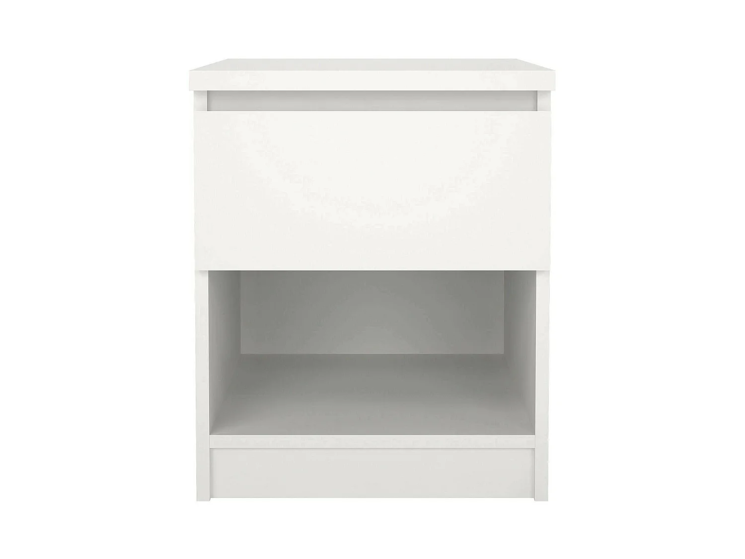 Chevet Dross, Commode basse, Table de nuit, Étagère de chevet, 40x40 h50 cm, Blanc