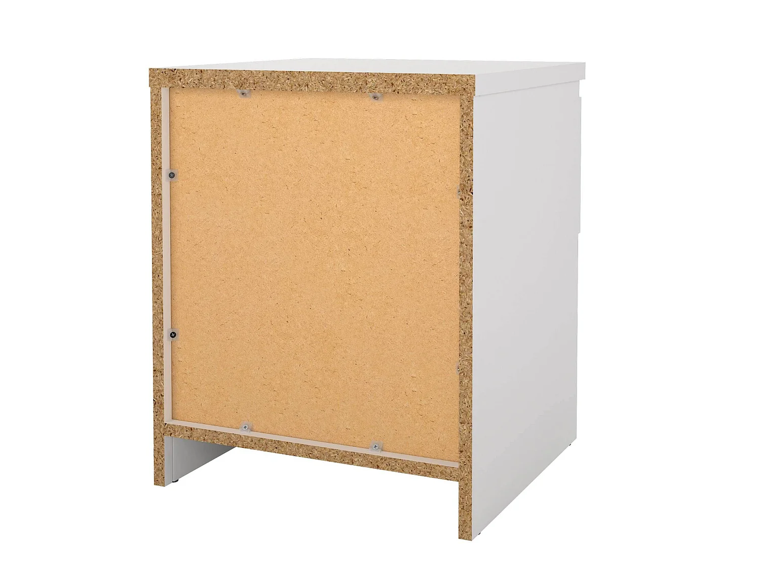 Chevet Dross, Commode basse, Table de nuit, Étagère de chevet, 40x40 h50 cm, Blanc