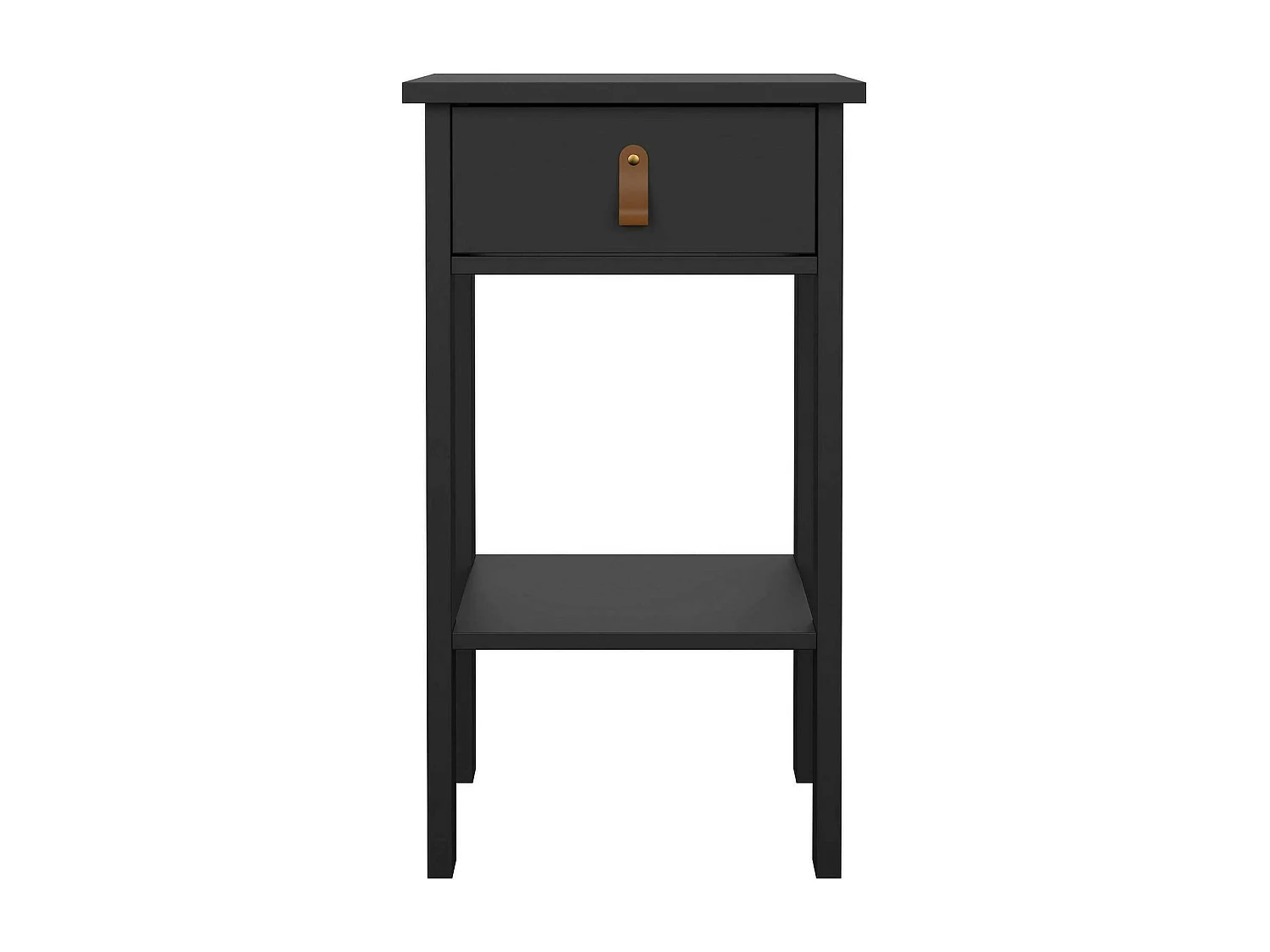Nachttisch Dsabir, Niedrige Kommode, Tisch, Multifunktionaler Nachttisch, 40x34 h70 cm, Schwarz