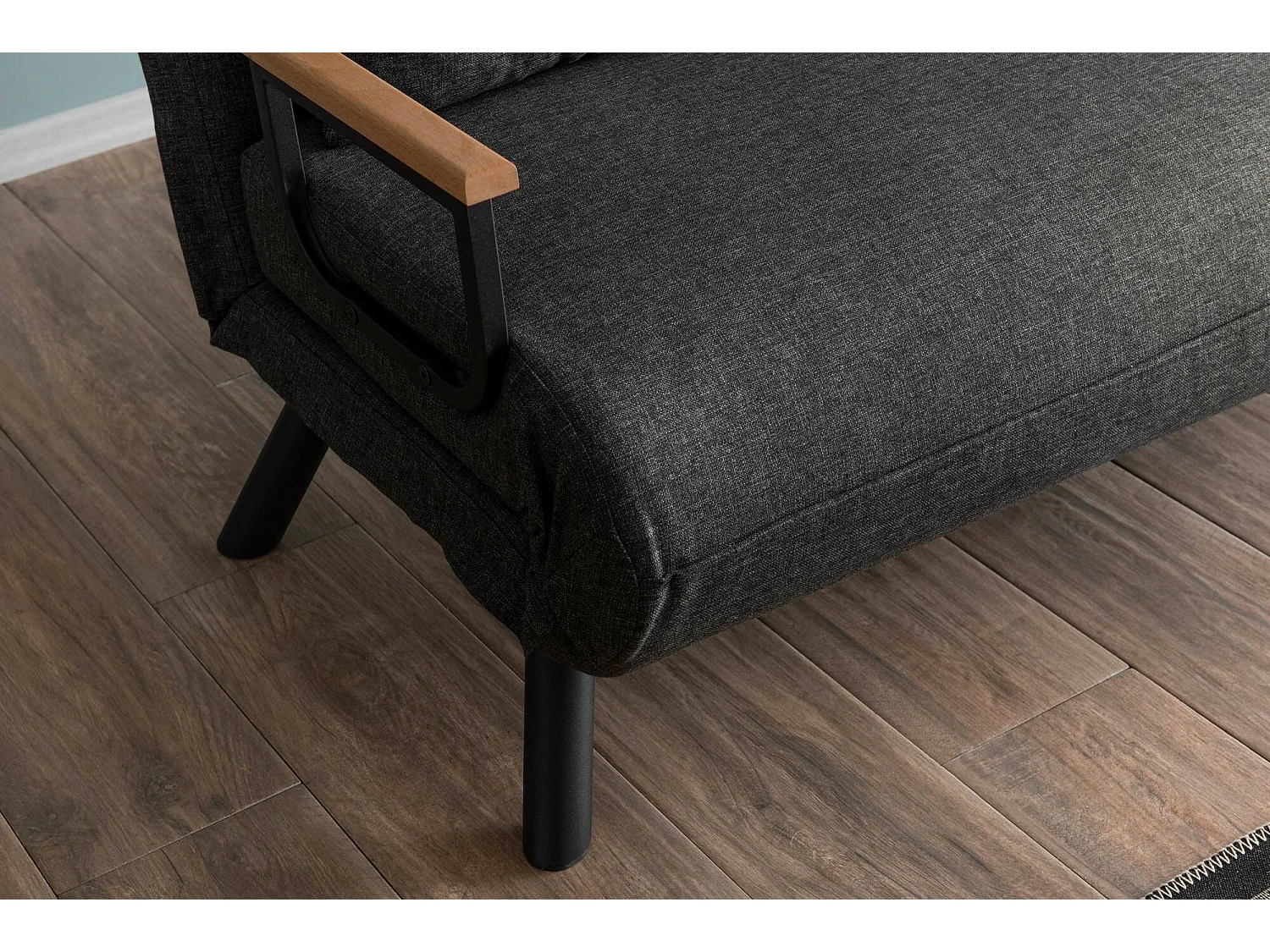 Canapé lit 2 places Dworle, Divan transformable, Canapé pour invités, Fauteuil lit conteneur, 133x78 h78 cm, Gris cendré