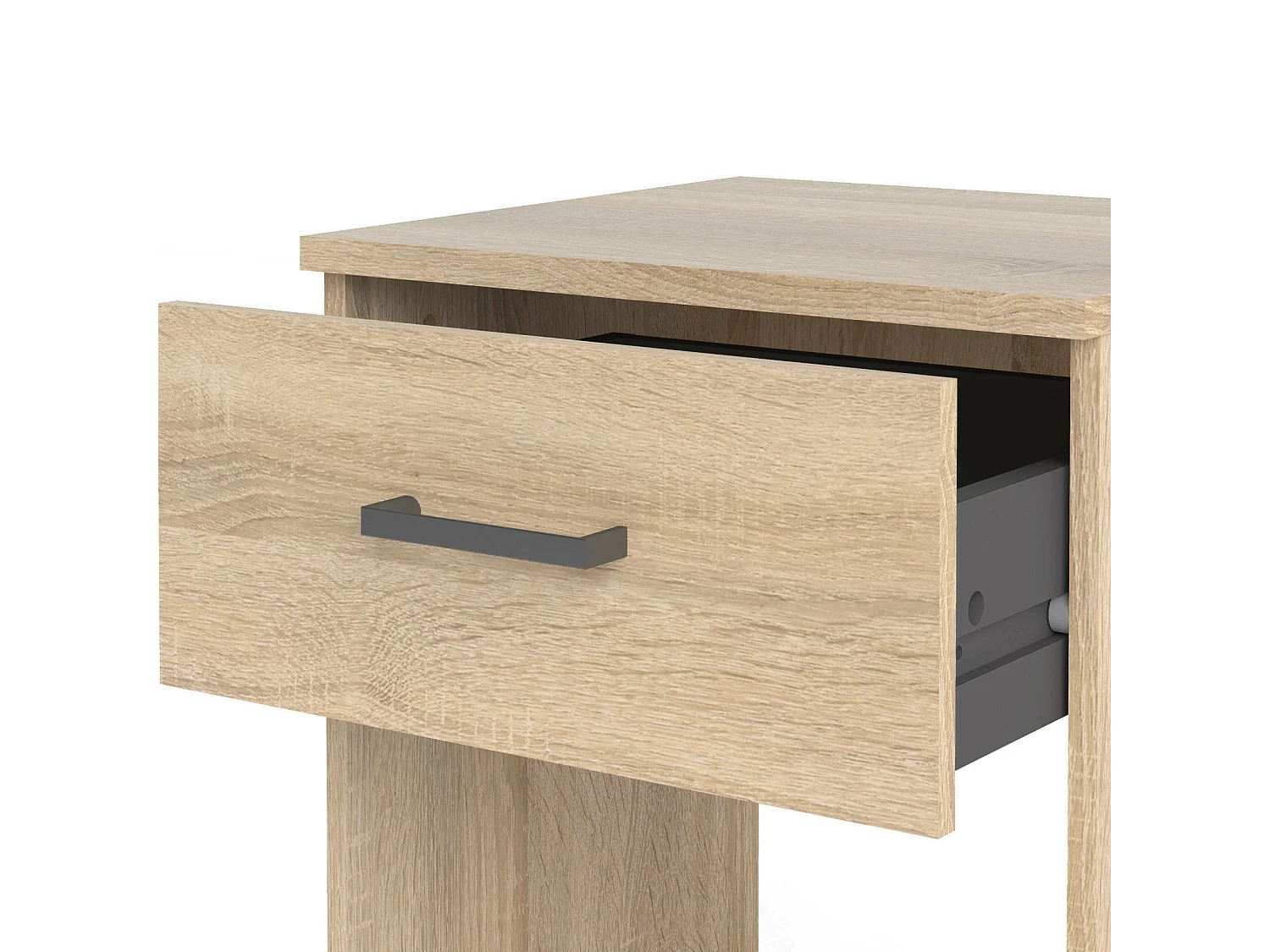 Mesa de cabeceira Druss, Cómoda baixa, Mesa de cabeceira, Prateleira de cama, 38x36 h48 cm, Carvalho