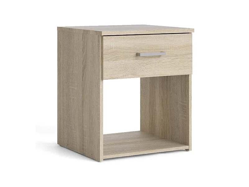 Chevet Druss, Commode basse, Table de nuit, Étagère de chevet, 38x36 h48 cm, Chêne