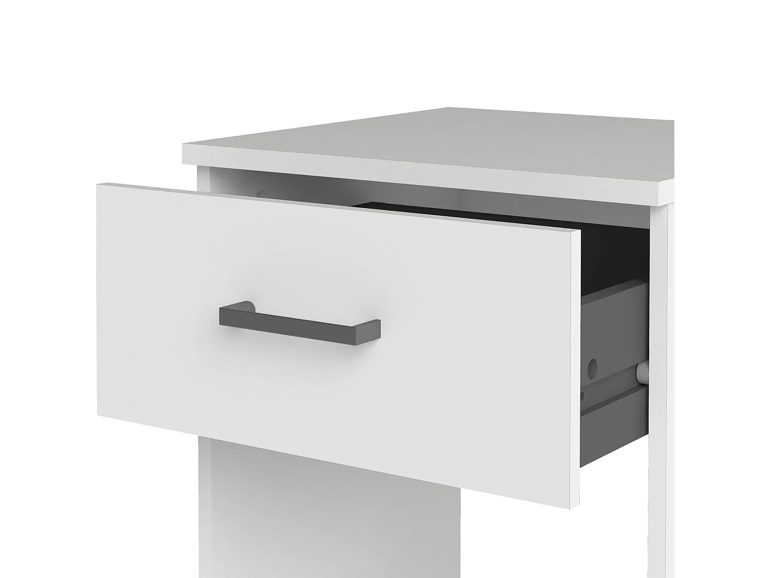 Comodino Giustina, un Cassetto, 35.95x37.6x47.5h cm Bianco