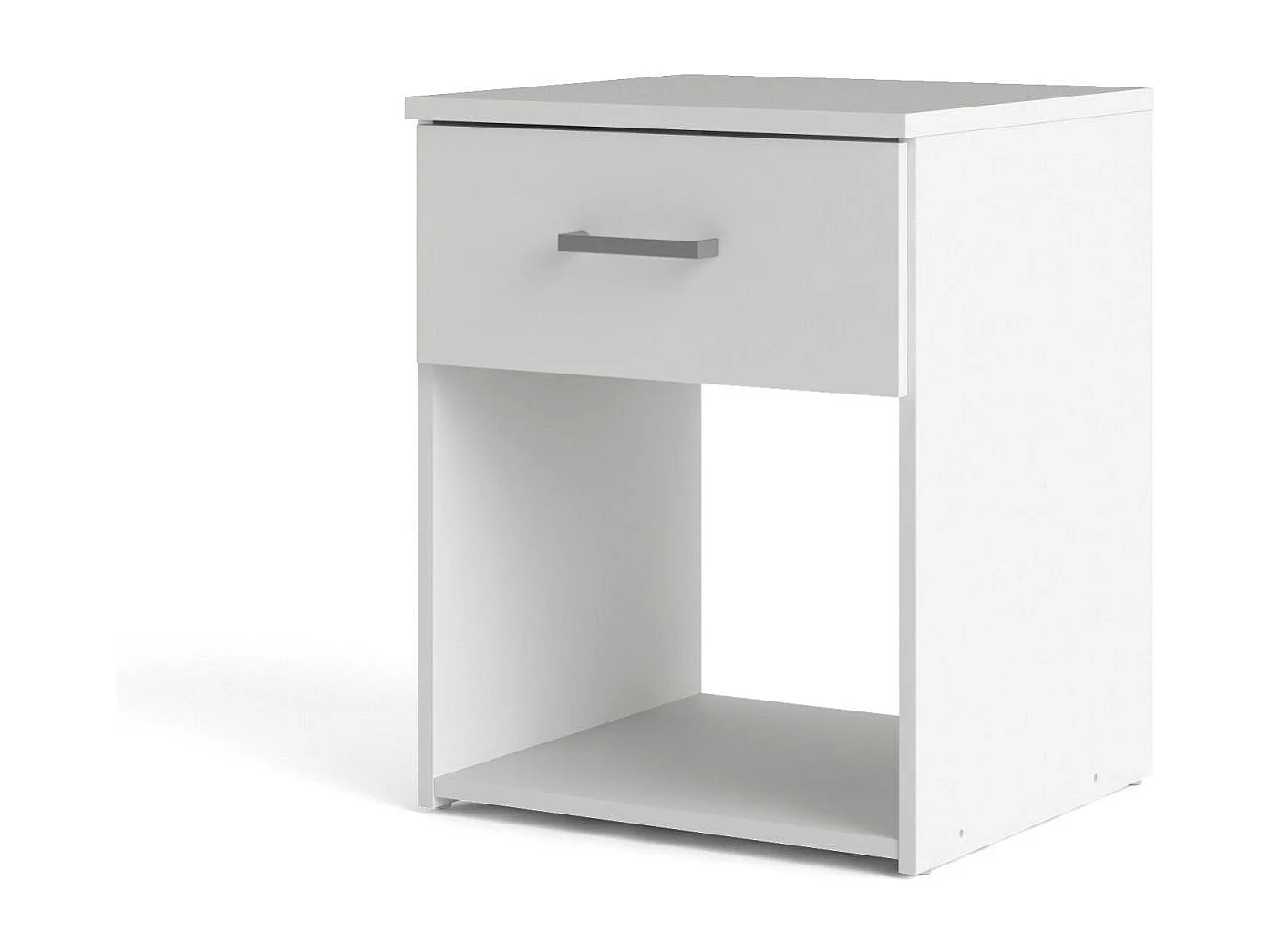 Comodino Giustina, un Cassetto, 35.95x37.6x47.5h cm Bianco