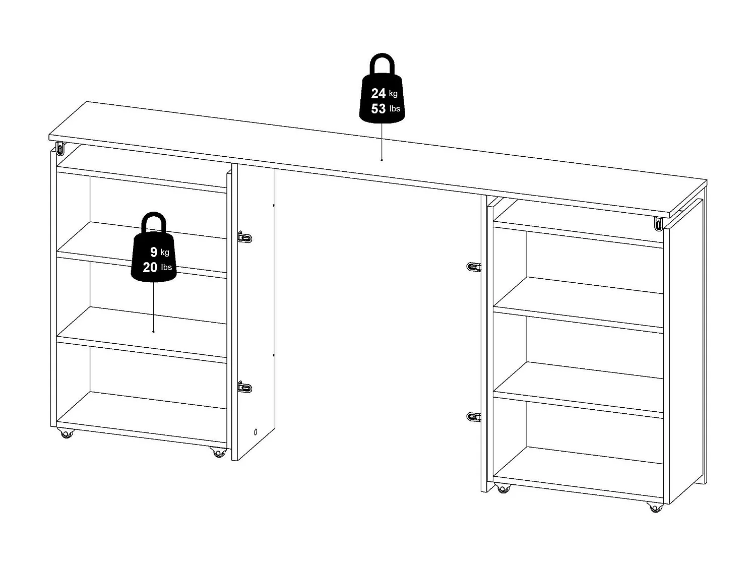 Drubb nachtkastje, Lage ladekast, Nachtkastje, Bedplank, 165x26 h80 cm, Zwart