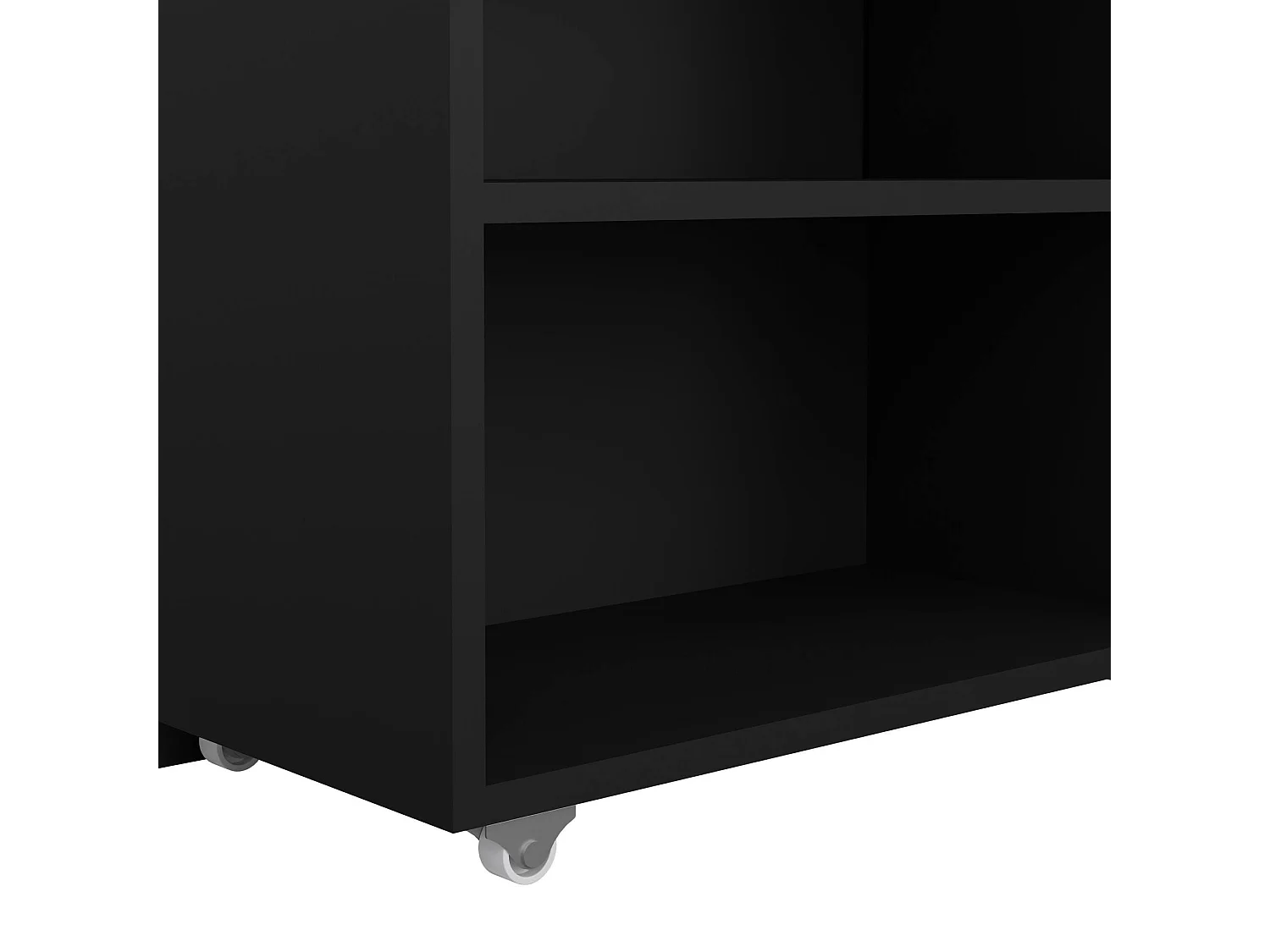 Chevet Drubb, Commode basse, Table de nuit, Étagère de chevet, 165x26 h80 cm, Noir