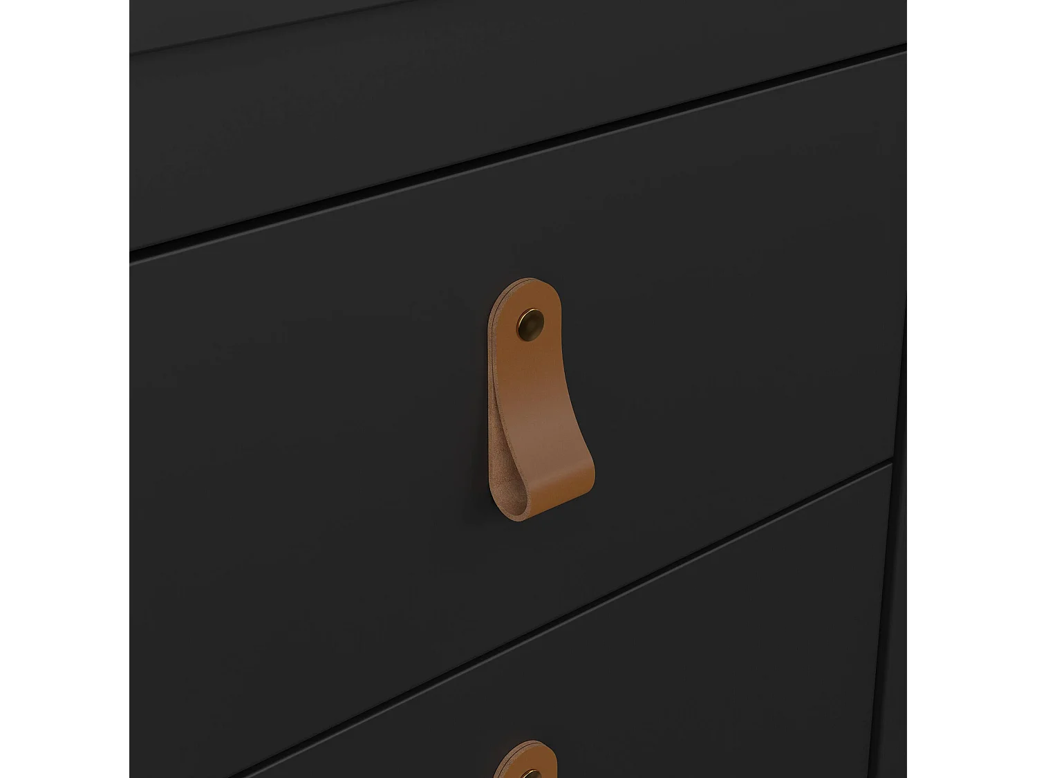 Comodino Fred, 2 Cassetti, 38.4x43.8x54.1h cm Nero