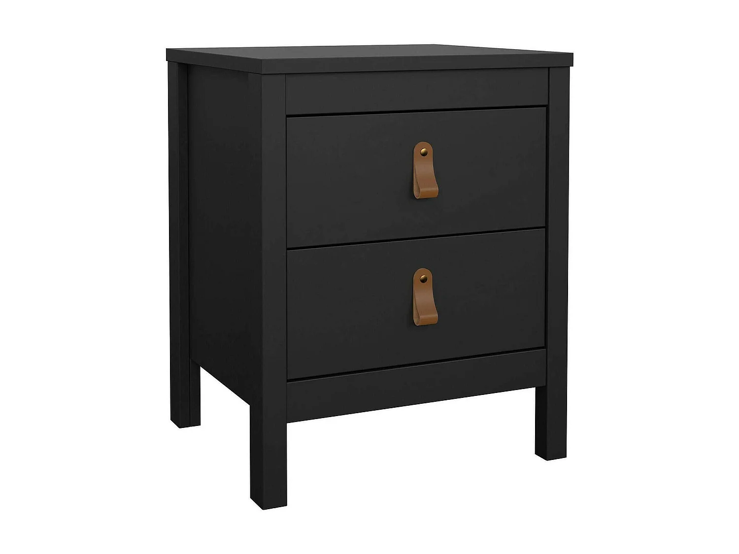Nachttisch Drull, Niedrige Kommode, Tisch, Multifunktionaler Nachttisch, 44x38 h54 cm, Schwarz