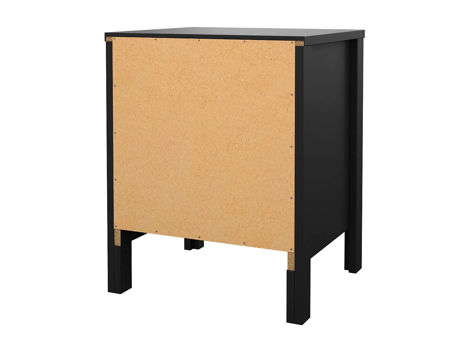 Nachttisch Drull, Niedrige Kommode, Tisch, Multifunktionaler Nachttisch, 44x38 h54 cm, Schwarz