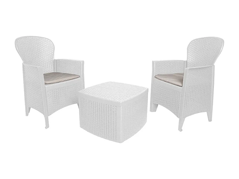Set Salotto da Esterno Anny, 2 Posti Made in Italy, Bianco, Salottino Outdoor