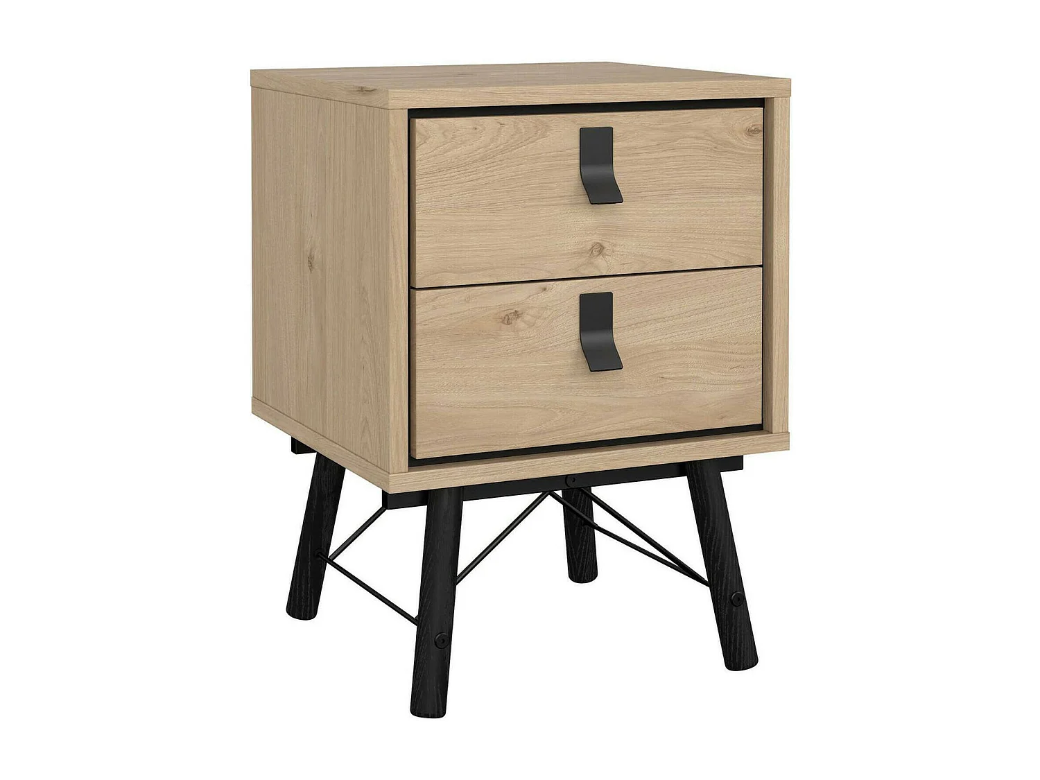 Comodino Jean, 2 Cassetti, 40.1x43.3x59.6h cm Marrone Rovere