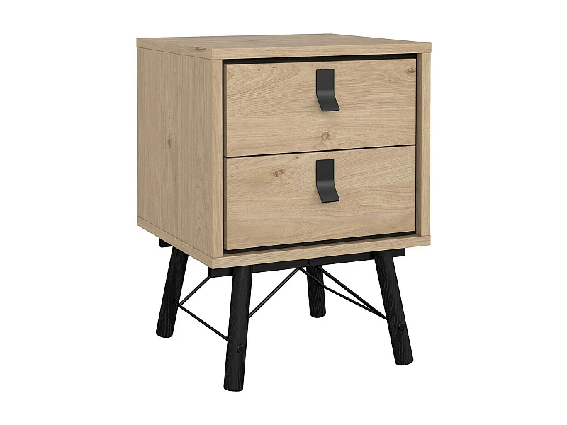 Comodino Jean, 2 Cassetti, 40.1x43.3x59.6h cm Marrone Rovere