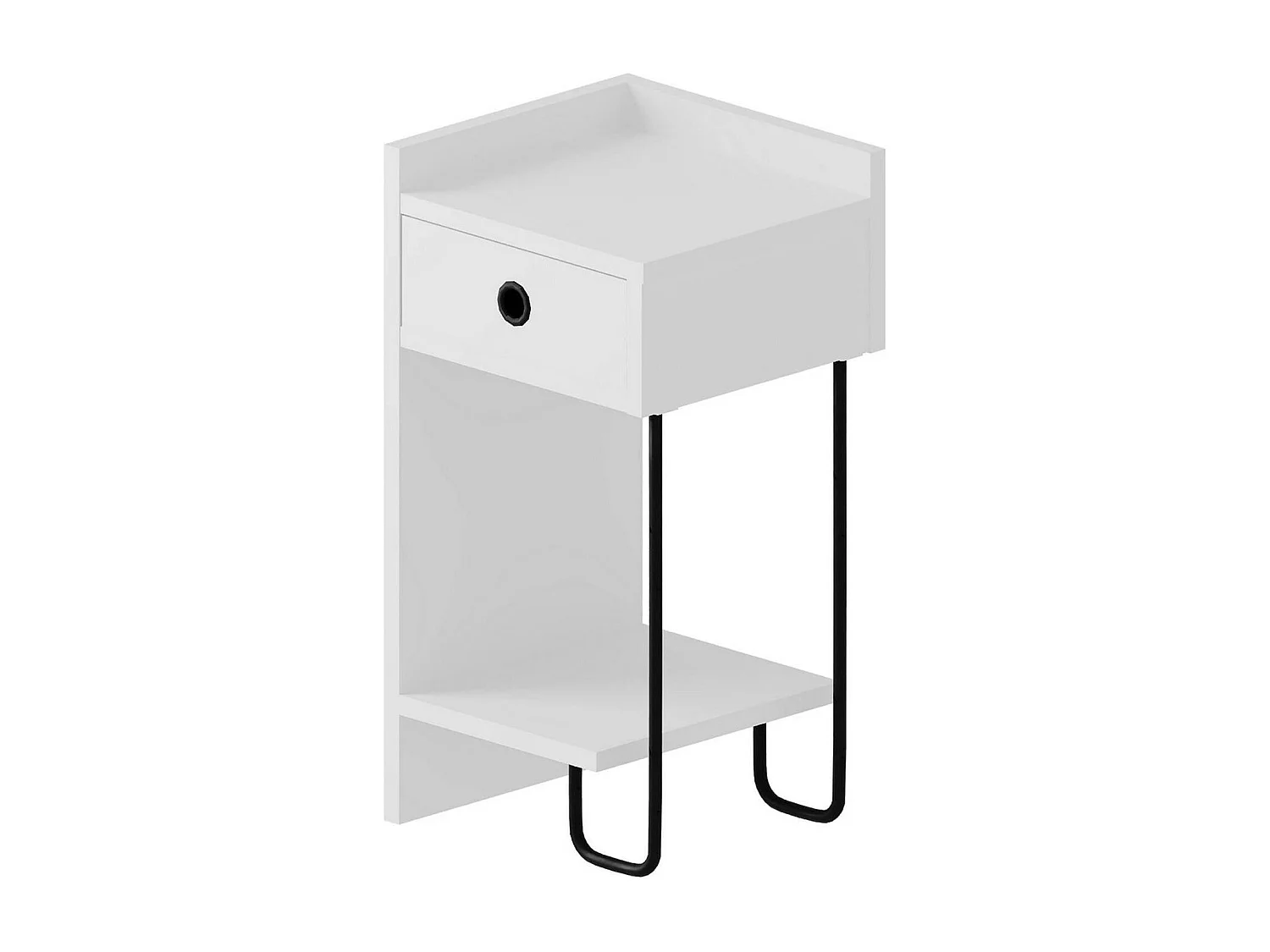 Dpodgorean nachtkastje, Laag dressoir, Nachtkastje, Bedplank, 32x30 h61 cm, Wit