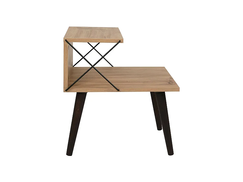 Chevet Astraea, Commode basse, Table de nuit, Étagère de chevet, 50x40h55 cm, Chêne