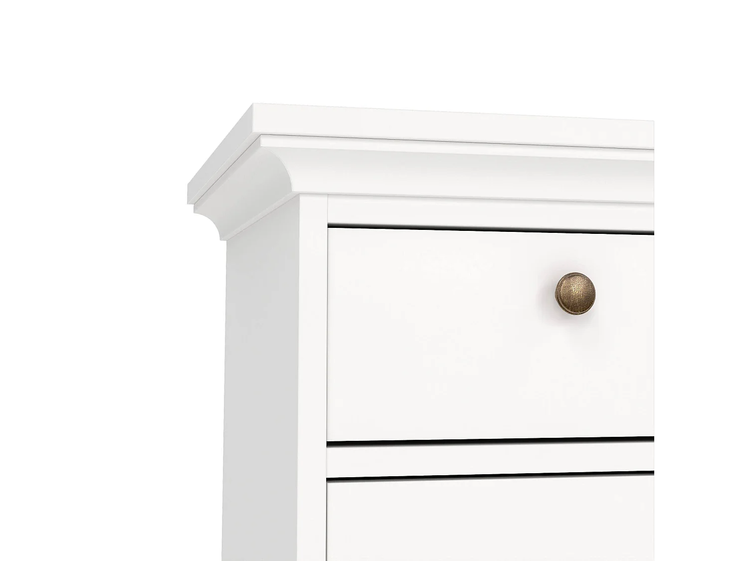 Chevet Drrahman, Commode basse, Table de nuit, Étagère de chevet, 44x40 h70 cm, Blanc