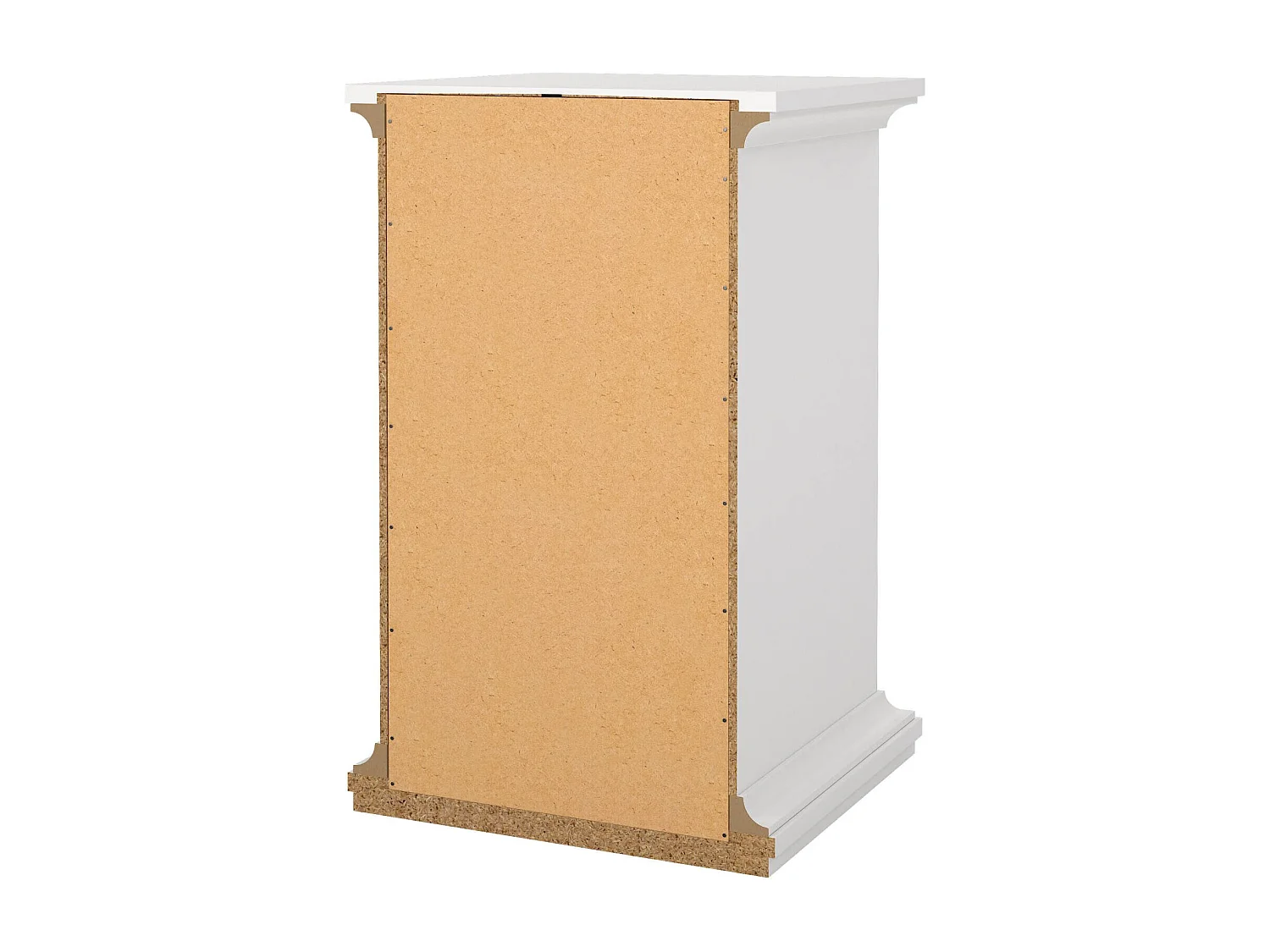 Chevet Drrahman, Commode basse, Table de nuit, Étagère de chevet, 44x40 h70 cm, Blanc