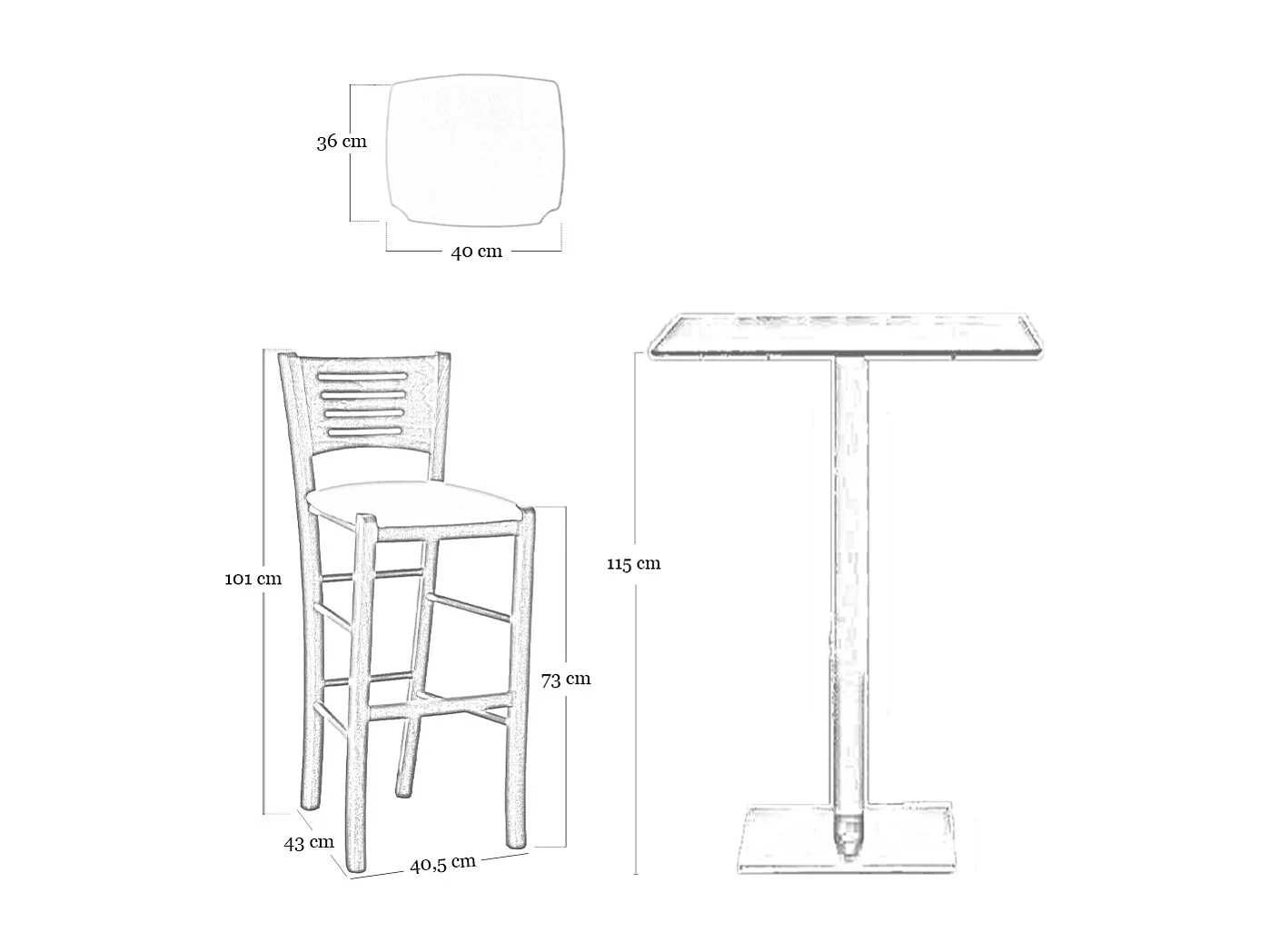 Verona kruk van donker walnoothout, hoogte 73 cm, met gewatteerde duifgrijze zitting.