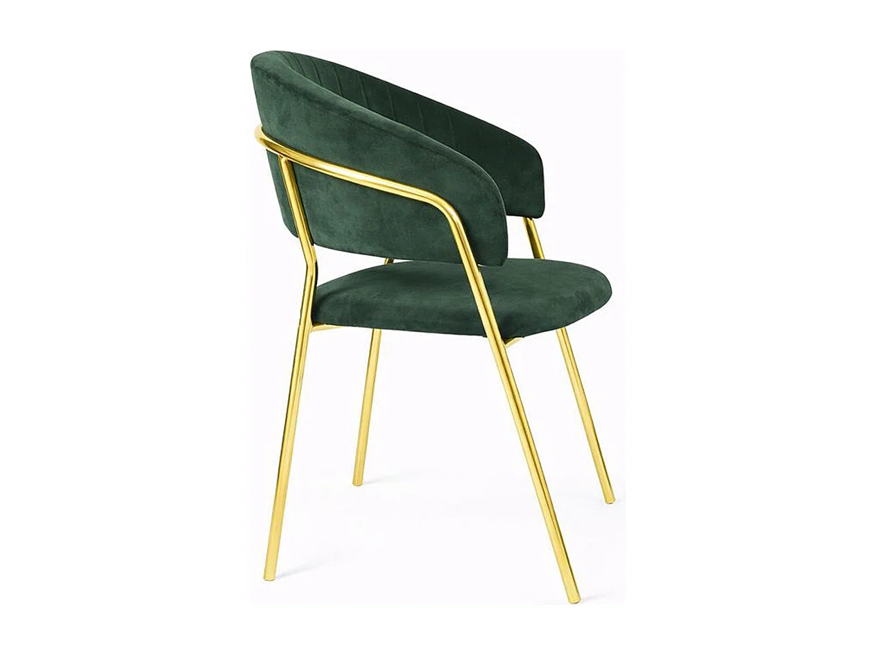 Chaises de salle à manger Aurelia, ensemble de 4, avec dossier en velours vert