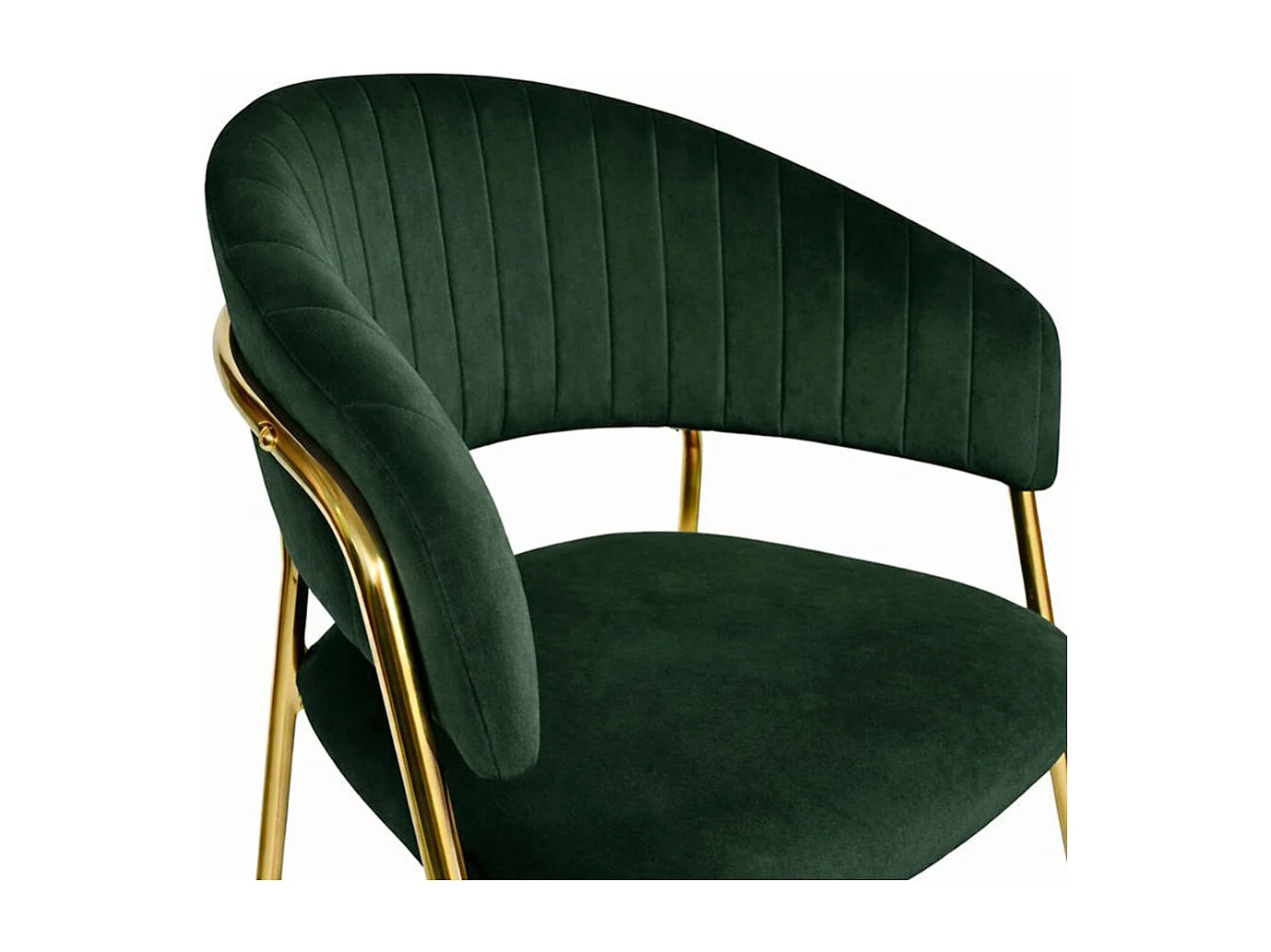 Chaises de salle à manger Aurelia, ensemble de 4, avec dossier en velours vert