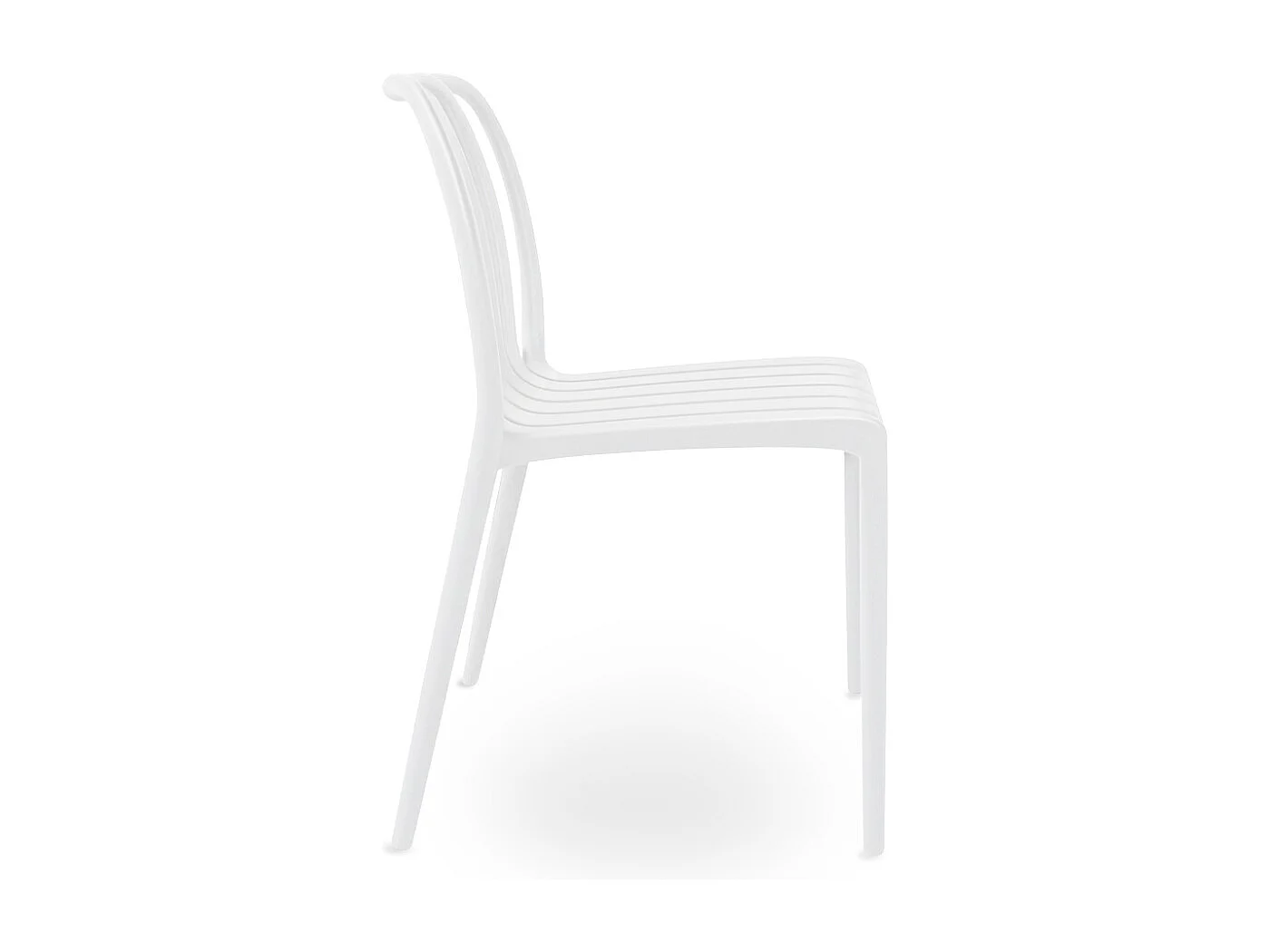 Iside buitenstoel van duurzaam kunststof, premium comfort, wit