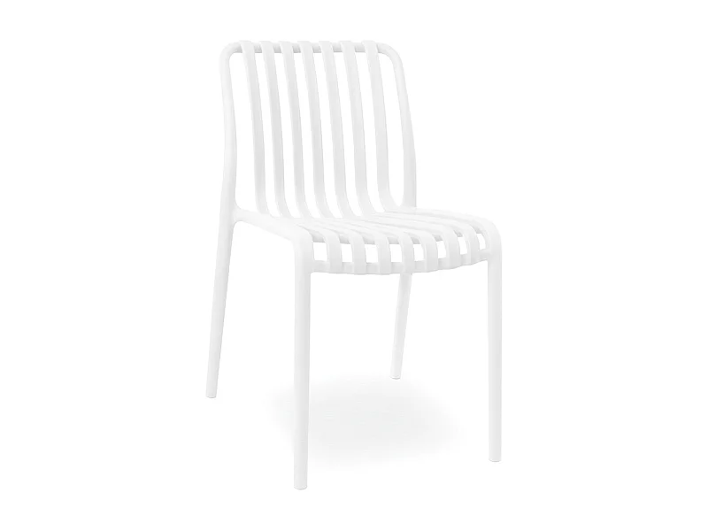 Chaise d'extérieur Iside en plastique durable, confort premium blanc