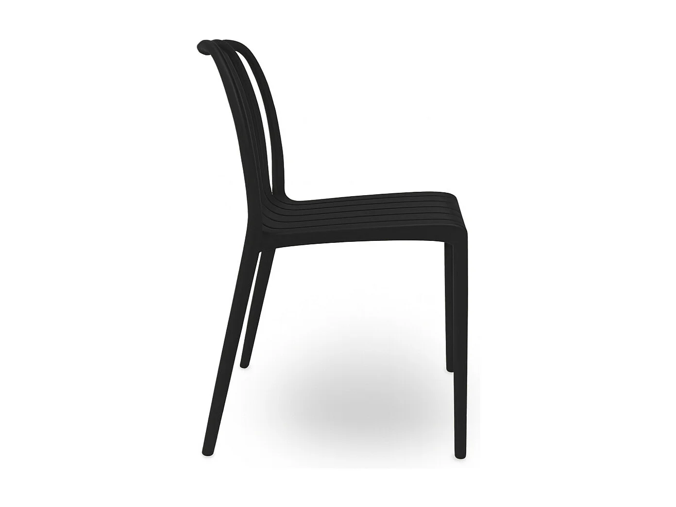 Iside buitenstoel van duurzaam kunststof, premium comfort in zwart