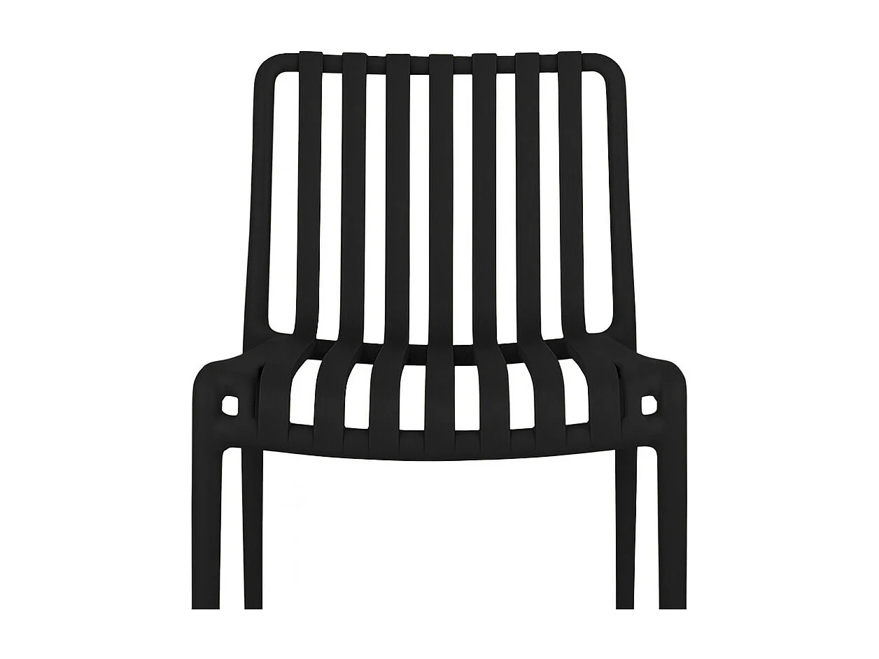 Iside buitenstoel van duurzaam kunststof, premium comfort in zwart