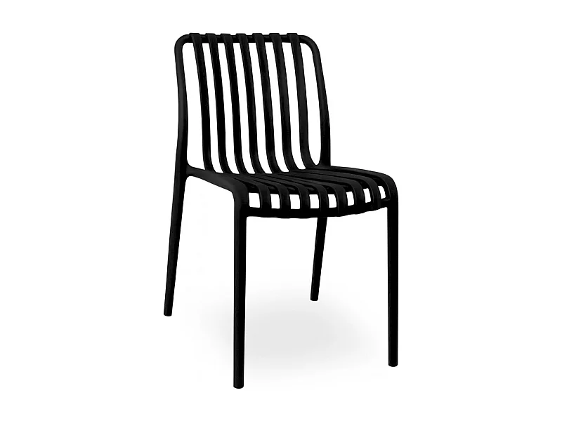Chaise d'extérieur Iside en plastique résistant, confort optimal, coloris noir