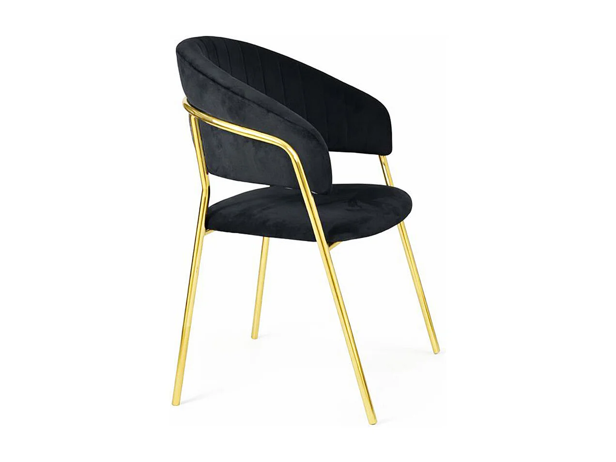 Aurelia eetkamerstoelen, set van 4, met zwarte fluwelen rugleuning.